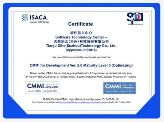 喜報(bào)！天聚地合（蘇州）科技股份有限公司榮獲CMMI5級(jí)認(rèn)證